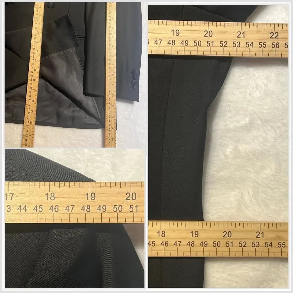 Ermenegildo Zegna Tuxedo 38R 30x30 Black Double Breasted Super 100